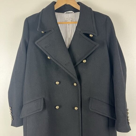 Nili Lotan X Target Wool Blend Double Breasted Pea Coat Black Women XL Academia - Picture 3 of 10